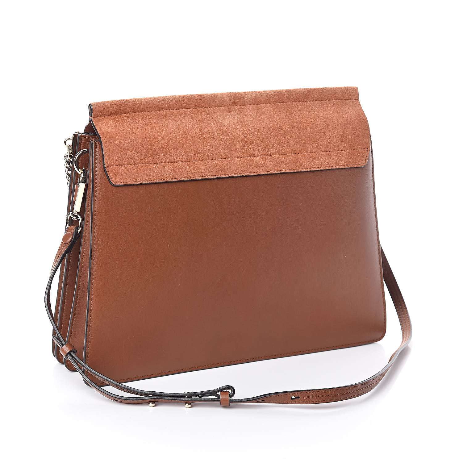 Chloe Suede Calfskin Medium Faye Shoulder Bag Tobacco 3 of 8