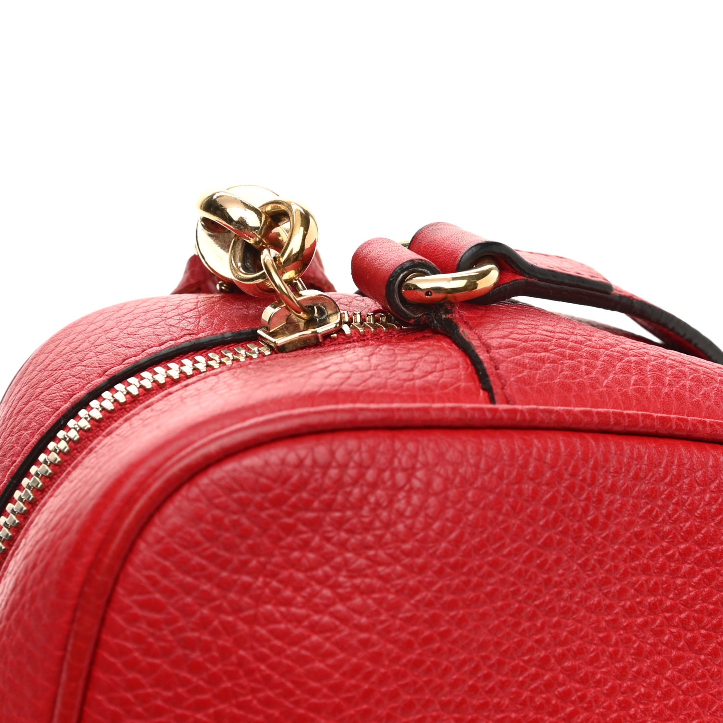 Pebbled Calfskin Small Soho Disco Bag Tabasco Red