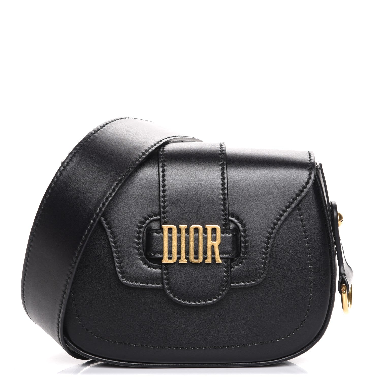 Christian Dior Calfskin D Fence Saddle Bag Black 1 of 7