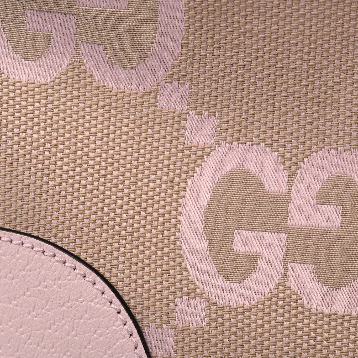 Gucci Monogram Jumbo GG Textured Dollar Calfskin Medium Ophidia Shopping Tote Beige Perfect Pink 11 of 11