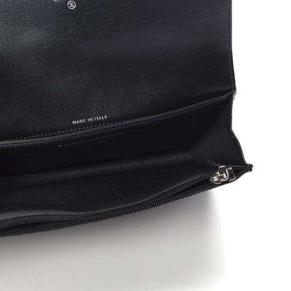 Chanel Iridescent Caviar Quilted Classic Pouch Clutch Black 5 of 10