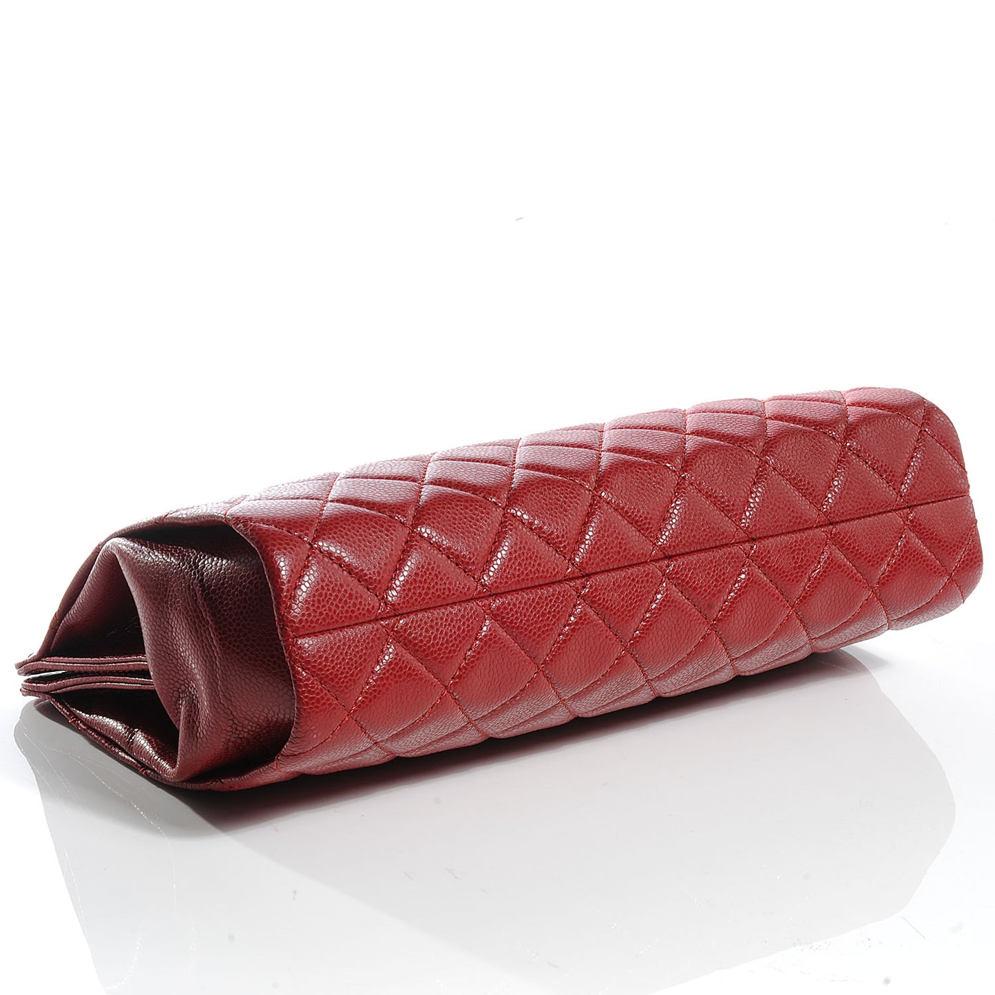 Caviar Quilted CC Large Clutch Red