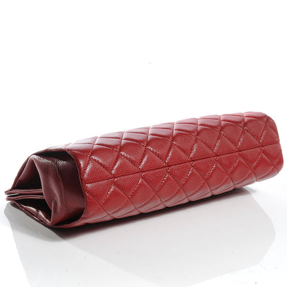 Chanel Caviar Quilted CC Large Clutch Red 4 of 8