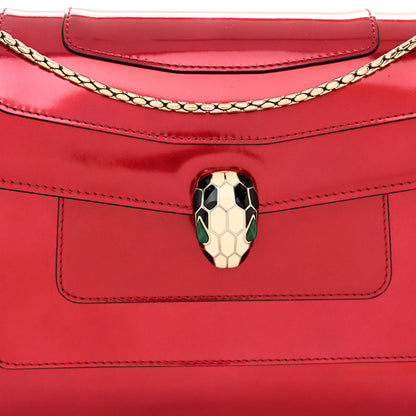 Bulgari Metallic Calfskin Serpenti Forever Shoulder Bag Red 11 of 13