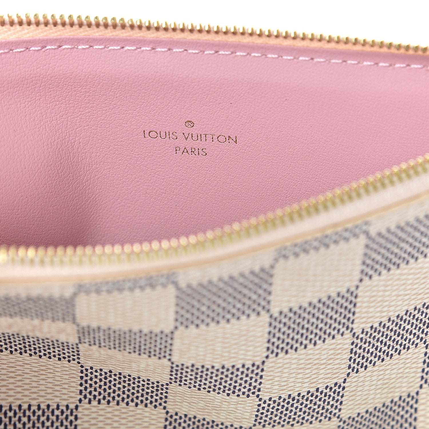 Louis Vuitton Damier Azur Felicie Chain Wallet Zippered Insert Rose Ballerine 5 of 5