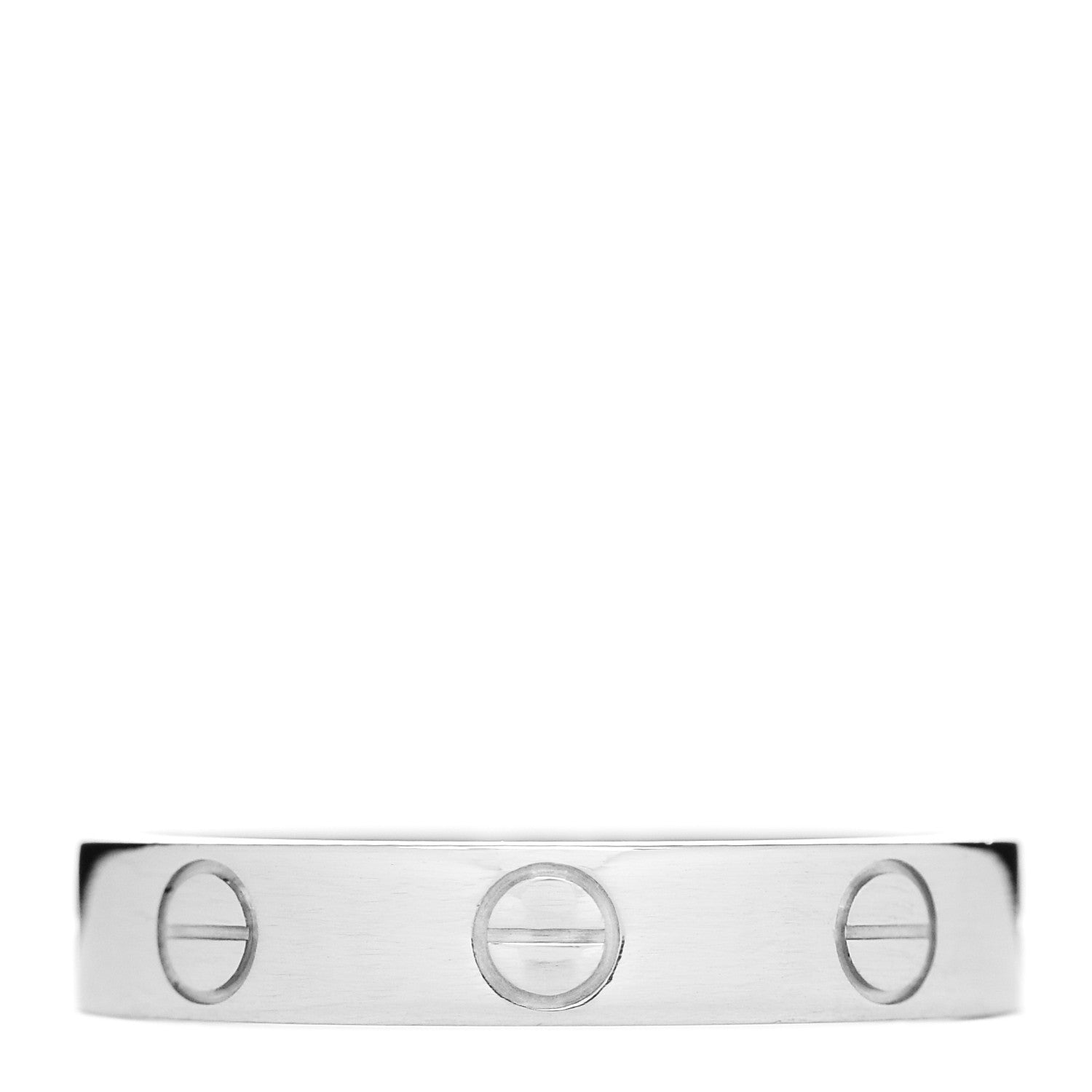 Cartier 18K White Gold 3.5mm LOVE Wedding Band Ring 53 6.25 3 of 5