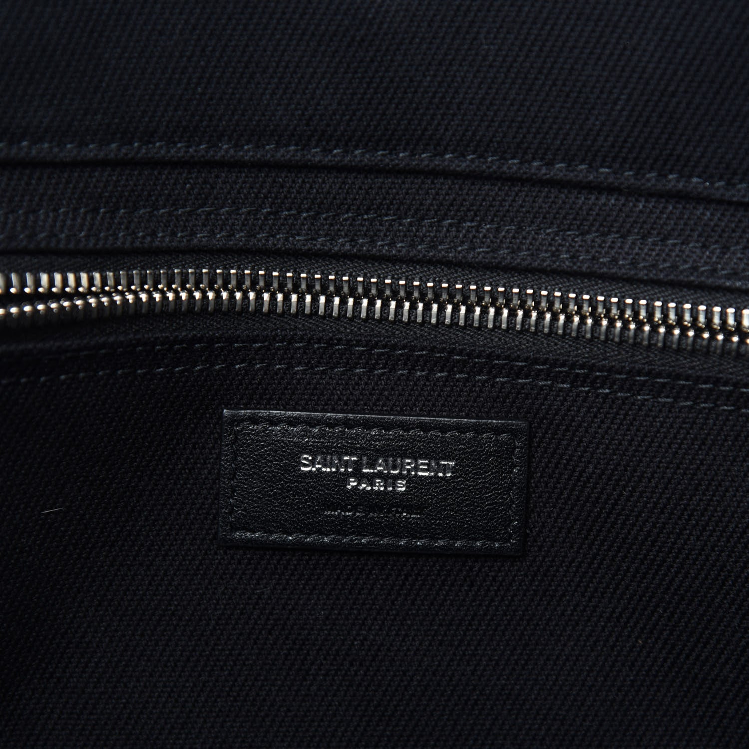 Saint Laurent Linen Calfskin Rive Gauche North South Tote Black 8 of 10