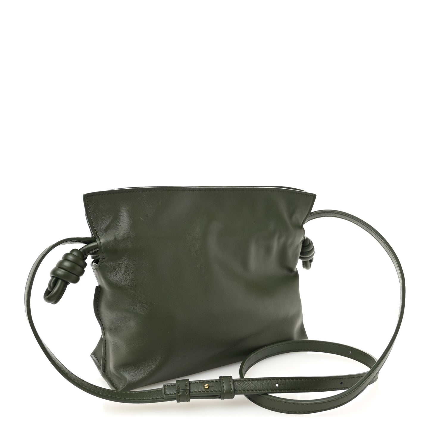 X SUNA FUJITA Nappa Panda Mini Flamenco Knot Clutch Bottle Green