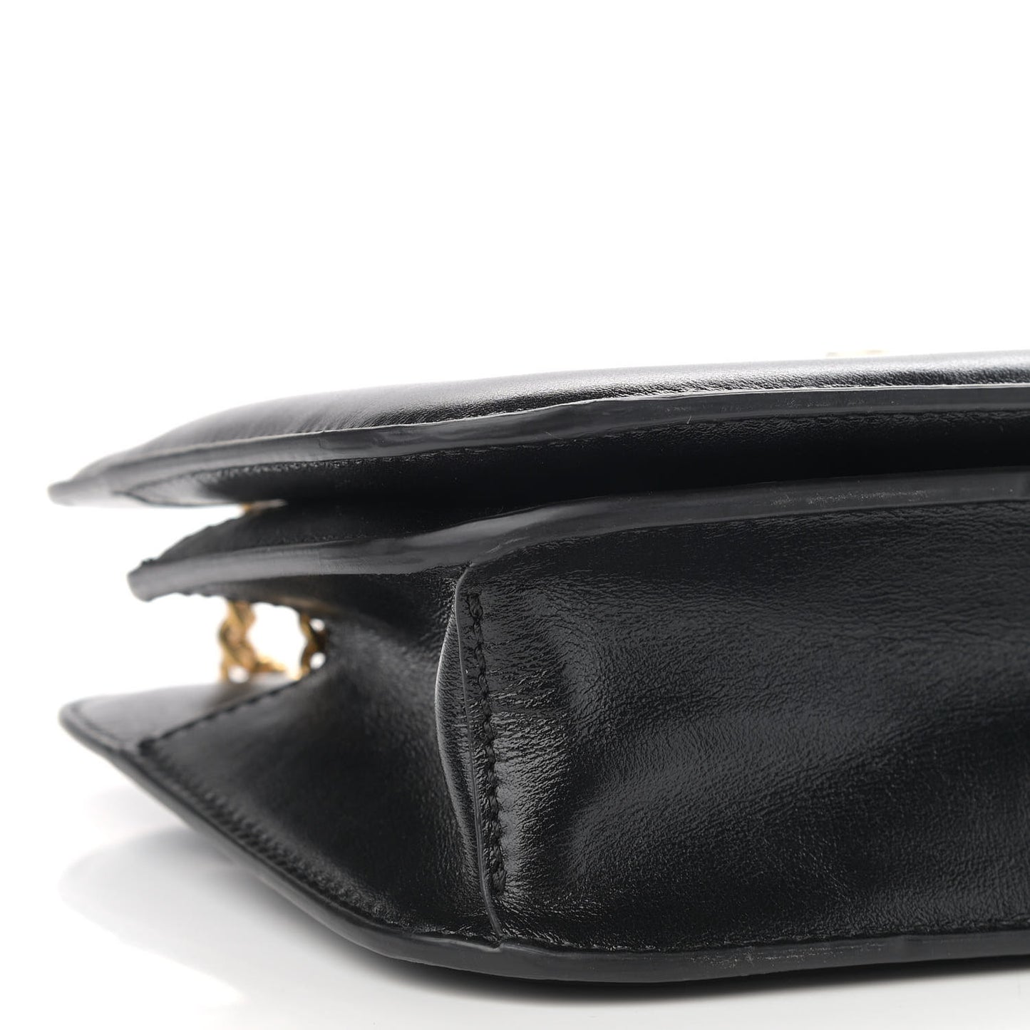 Vitello Glacier Karligraphy Pocket Shoulder Bag Black Gingerbread