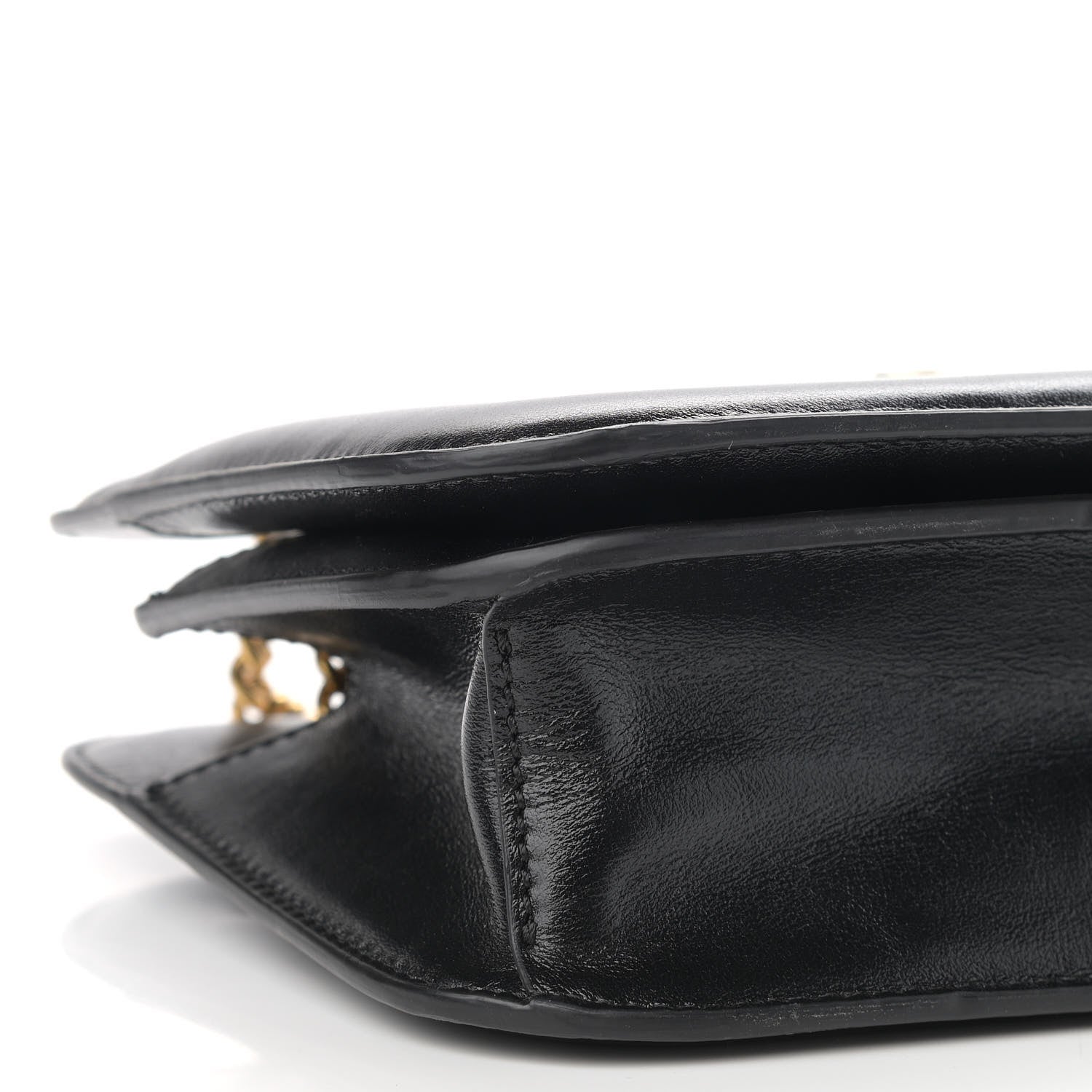 Fendi Vitello Glacier Karligraphy Pocket Shoulder Bag Black Gingerbread 8 of 10