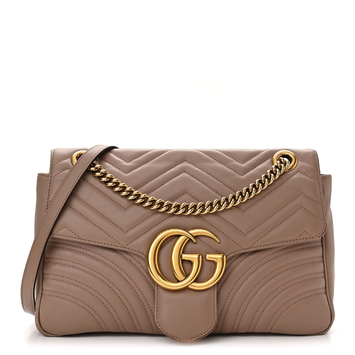 Gucci Calfskin Matelasse Medium GG Marmont Shoulder Bag Porcelain Rose 1 of 12