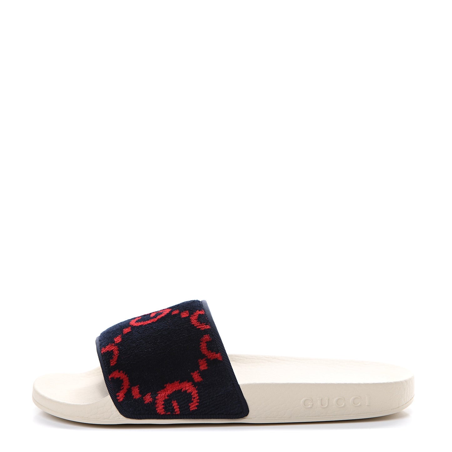 Terry Cloth GG Monogram Slide Sandals 35 Blue Red