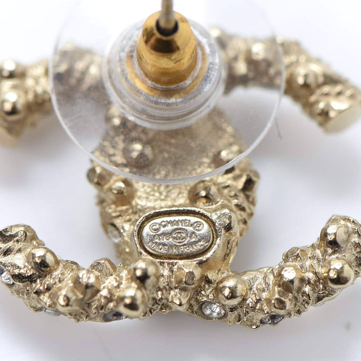 Crystal CC Earrings Light Gold