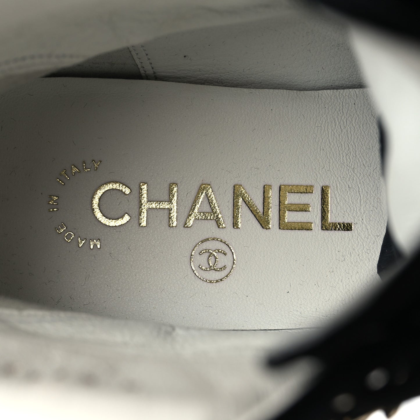 Velvet Chain Lace Up CC Short Boots 37 Black