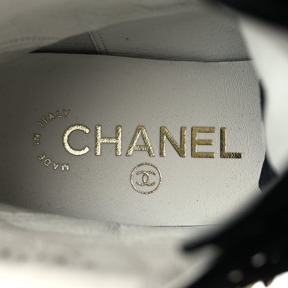 Chanel Velvet Chain Lace Up CC Short Boots 37 Black 9 of 10