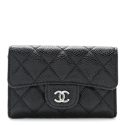 Chanel Caviar Quilted Flap Card Holder Wallet Black 1 of 10