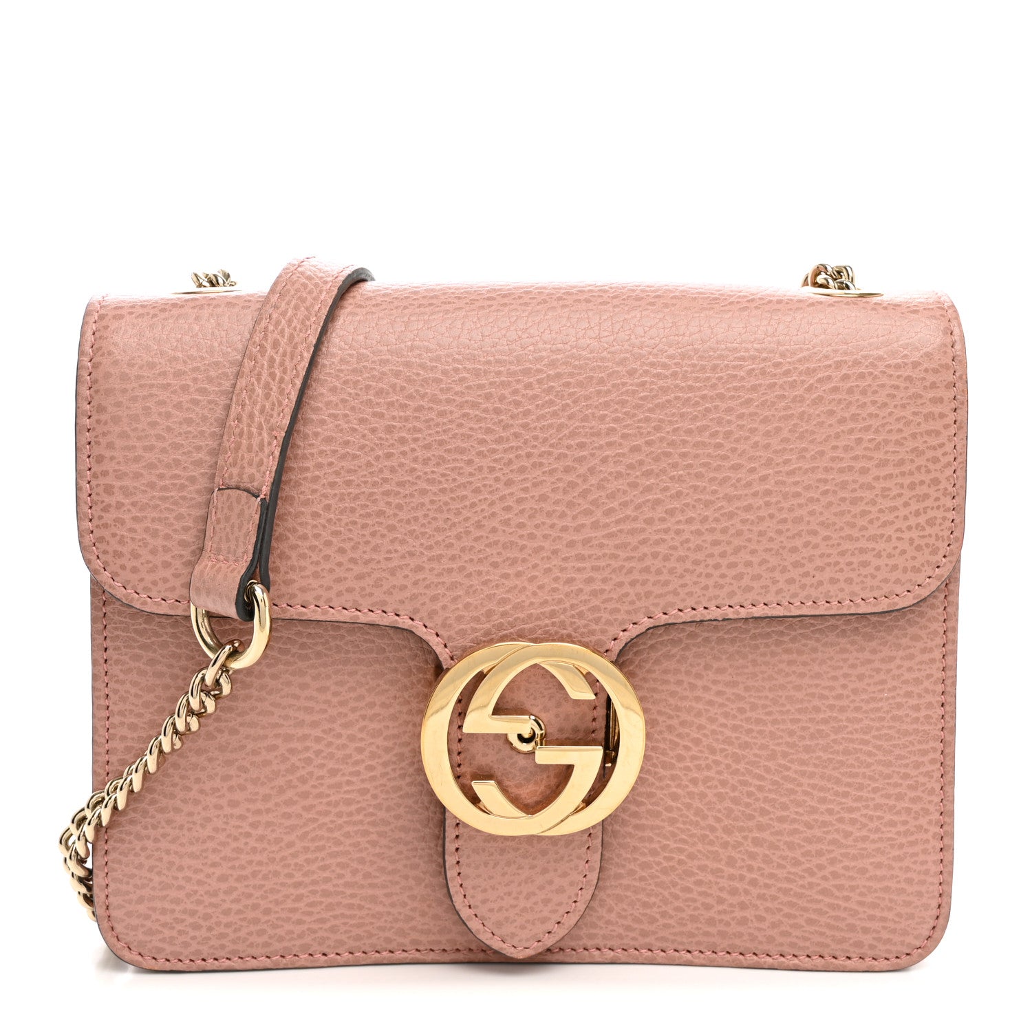 Gucci Dollar Calfskin Small Interlocking G Shoulder Bag Soft Pink 1 of 10