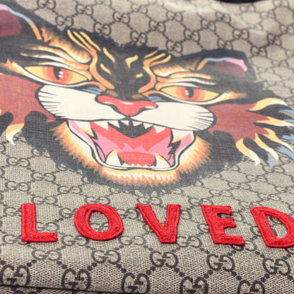 Gucci GG Supreme Monogram Angry Cat Drawstring Backpack 4 of 4