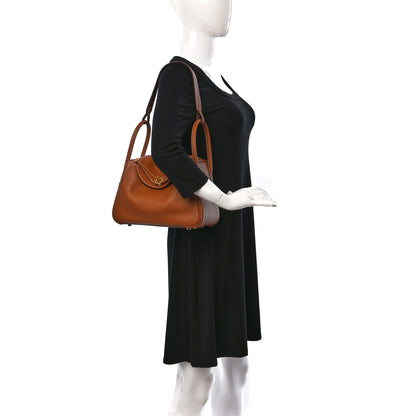 Hermes Taurillon Clemence Lindy 26 Gold 2 of 9