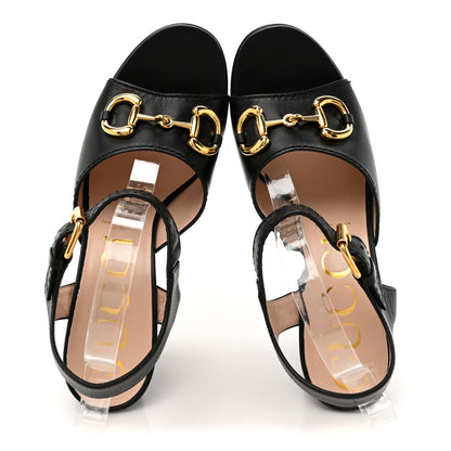 Gucci Nappa Charlotte Horsebit 40/135mm Platform Sandals 41.5 Black 2 of 10