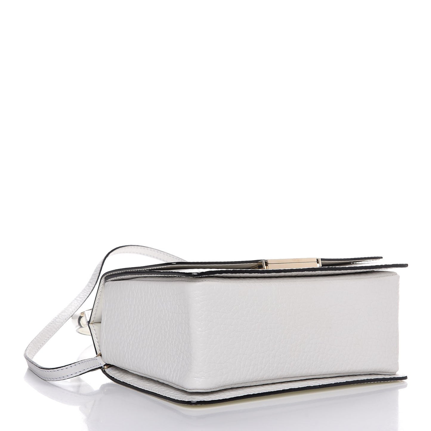 Smooth Pebbled Calfskin Amie Top Handle Bag White