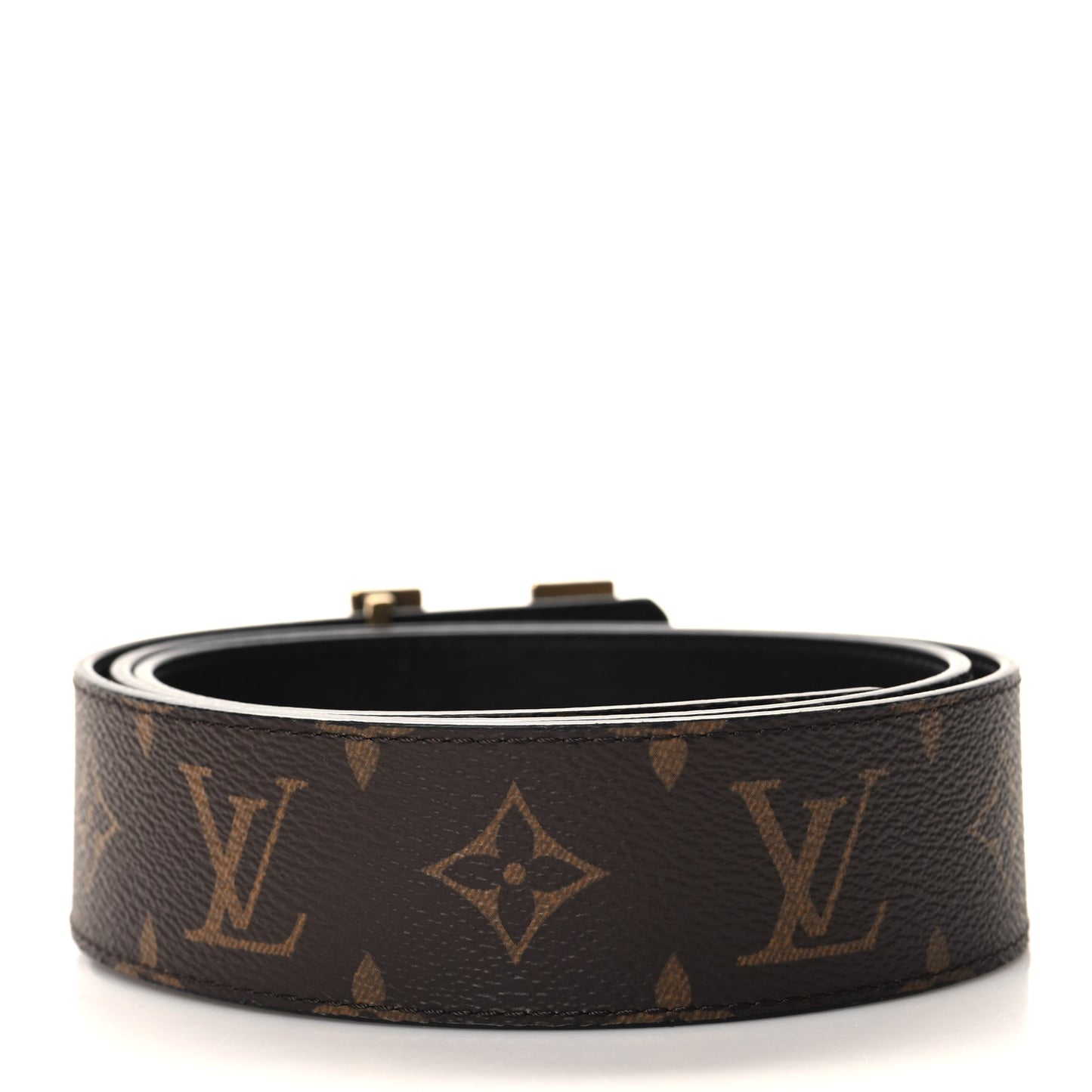 Calfskin Monogram 40mm LV Stitch Reversible Belt 90 36 Black