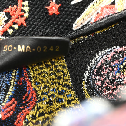 Christian Dior Canvas Zodiac Fantastico Embroidered Medium Book Tote Black Multicolor 7 of 13