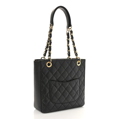 Chanel Caviar Quilted Petit Shopping Tote PST Black 3 of 9