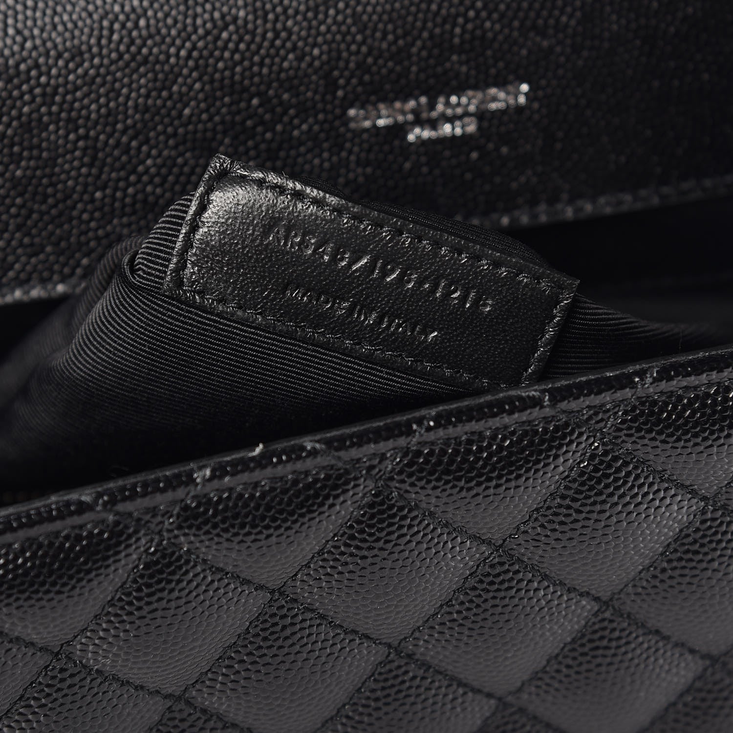 Saint Laurent Grain De Poudre Textured Mixed Matelasse Large Triquilt Monogram Satchel Black 8 of 8