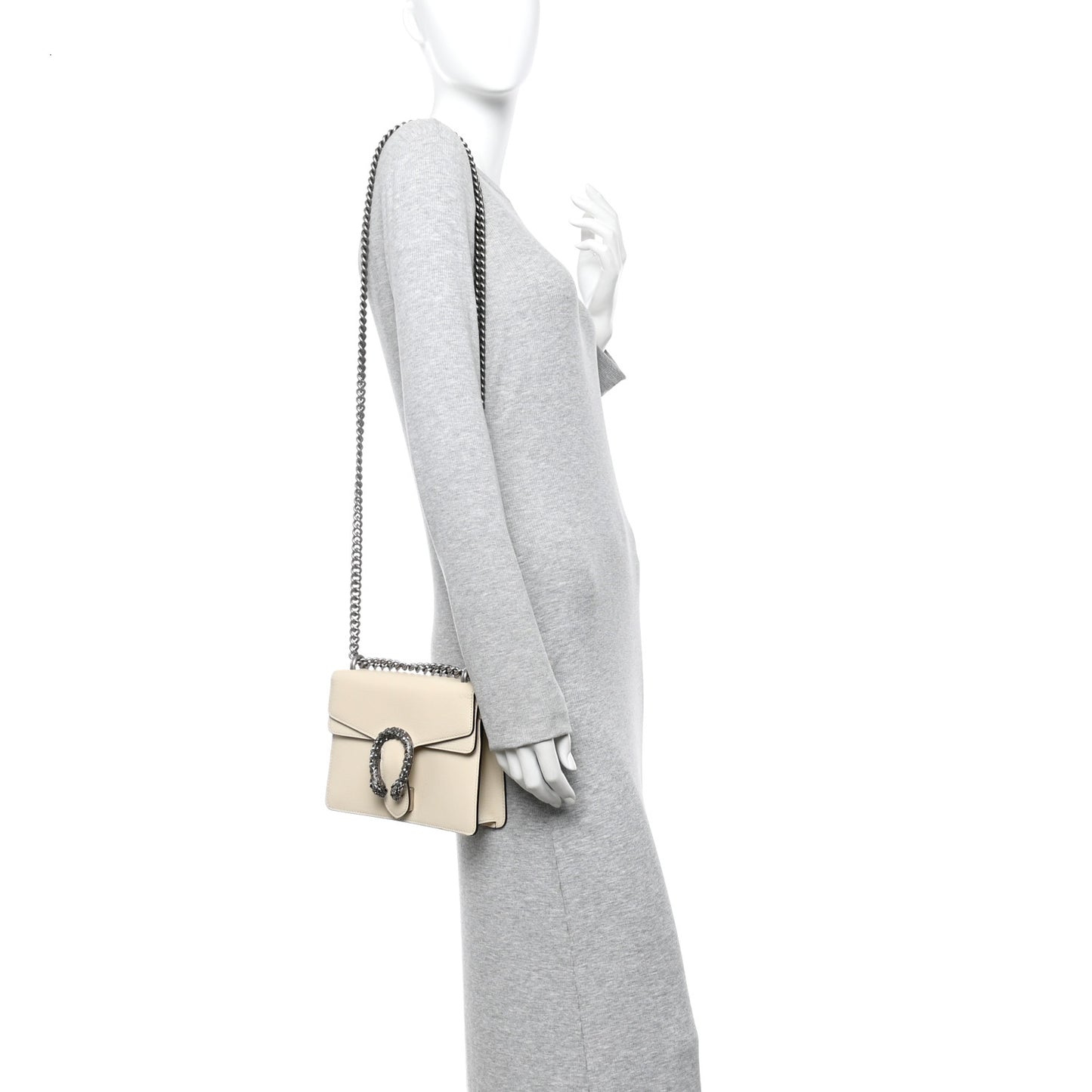 Textured Calfskin Crystal Mini Dionysus Shoulder Bag Mystic White Mystic White
