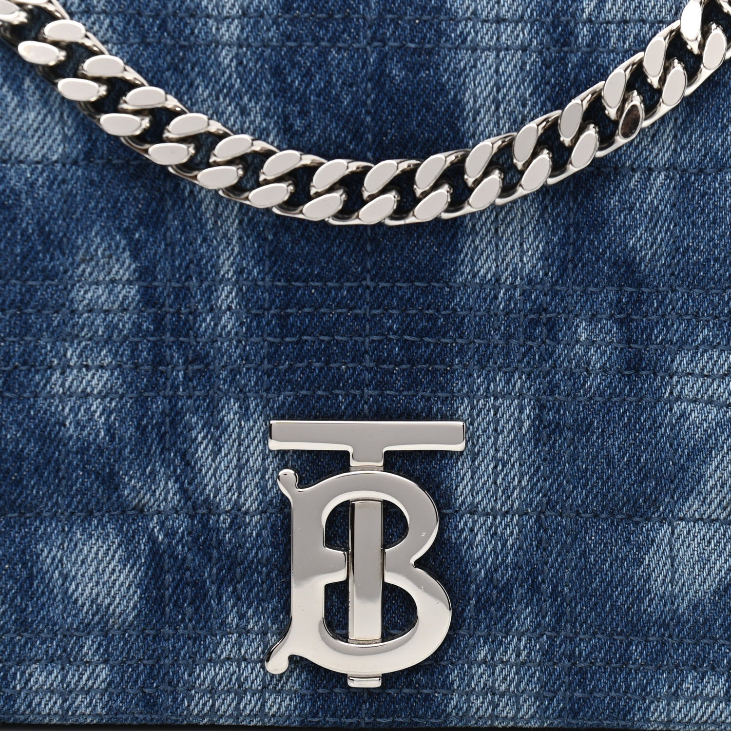 Burberry Denim Quilted Small Lola Bag Blue 9 of 10