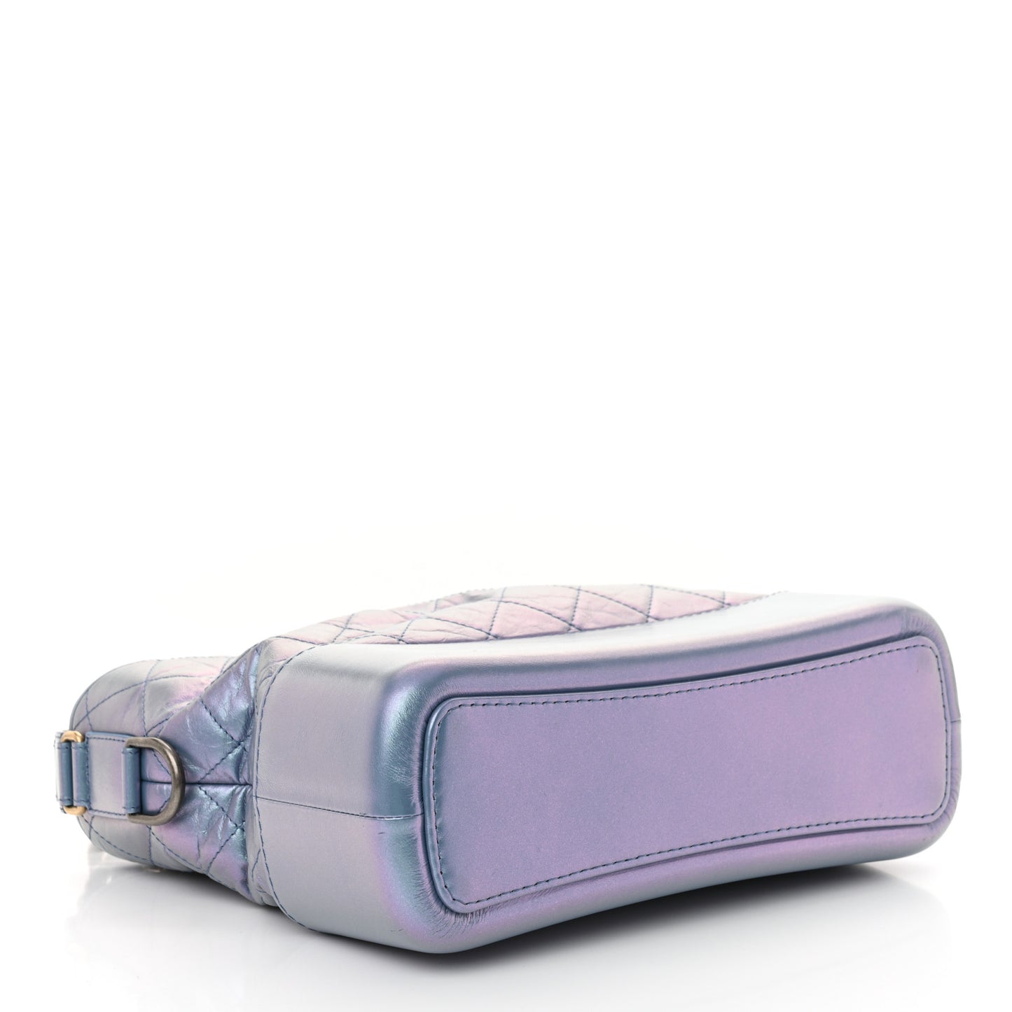 Iridescent Aged Calfskin Quilted Medium Gabrielle Hobo Blue