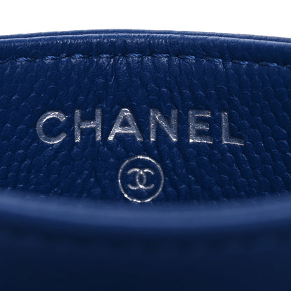 Chanel Caviar Camellia Quilted Card Holder Blue 9 of 12