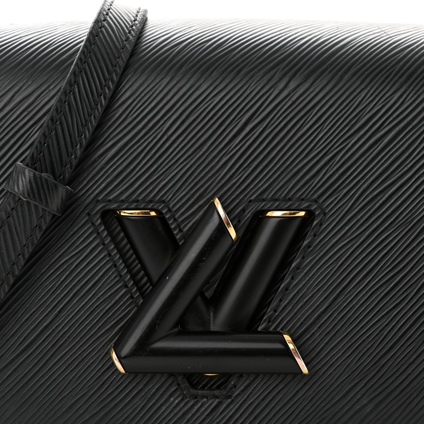 Epi Twist Shoulder Bag MM Matte Black Gold