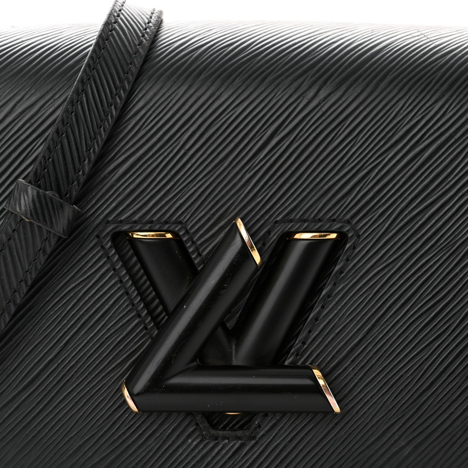 Louis Vuitton Epi Twist Shoulder Bag MM Matte Black Gold 8 of 19