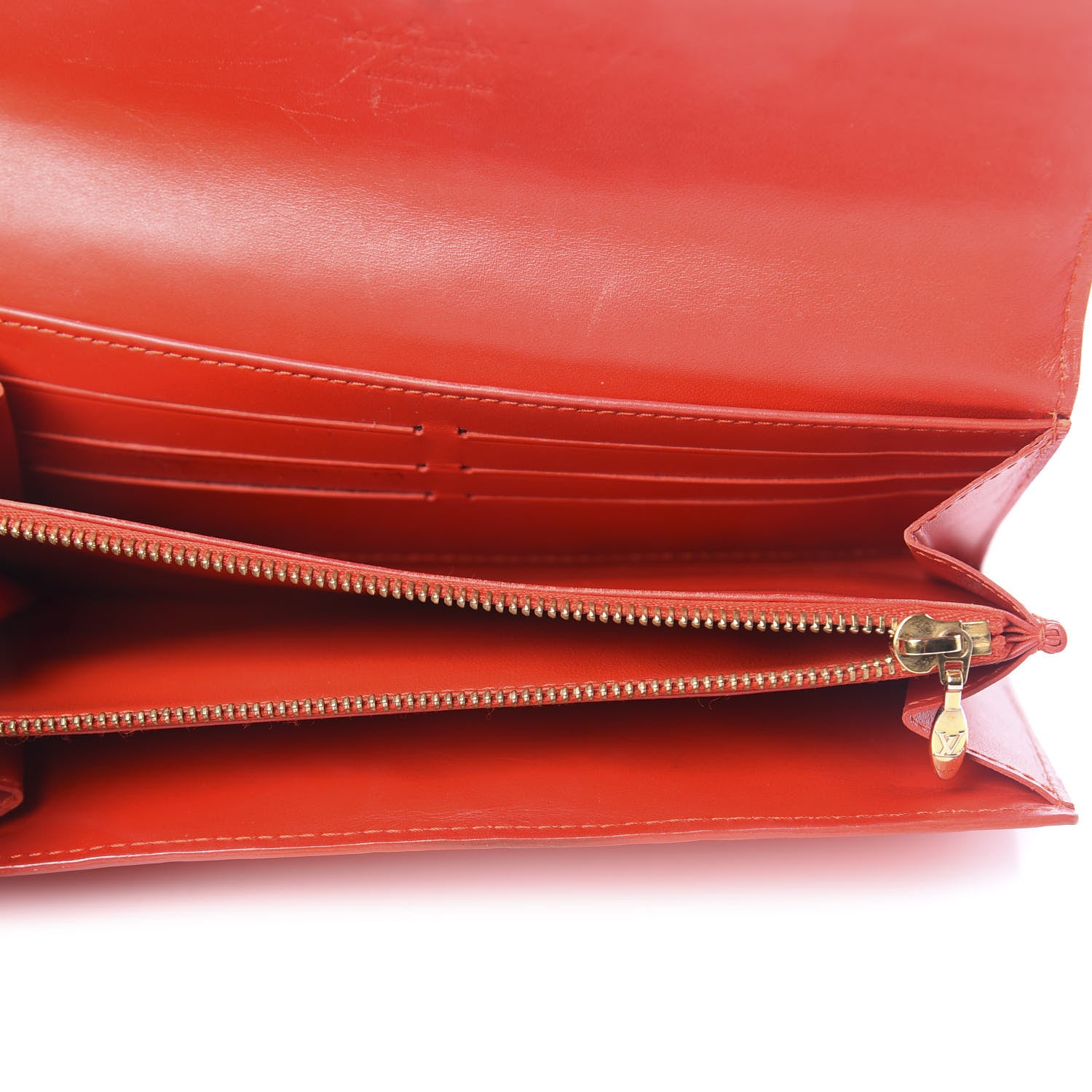 Louis Vuitton Vernis Sarah Wallet Orange Sunset 5 of 12