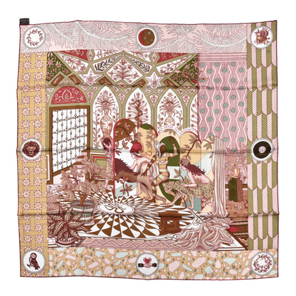 Hermes Silk La Danse Des Amazones Scarf 90 Vieux Rose Vert 1 of 6
