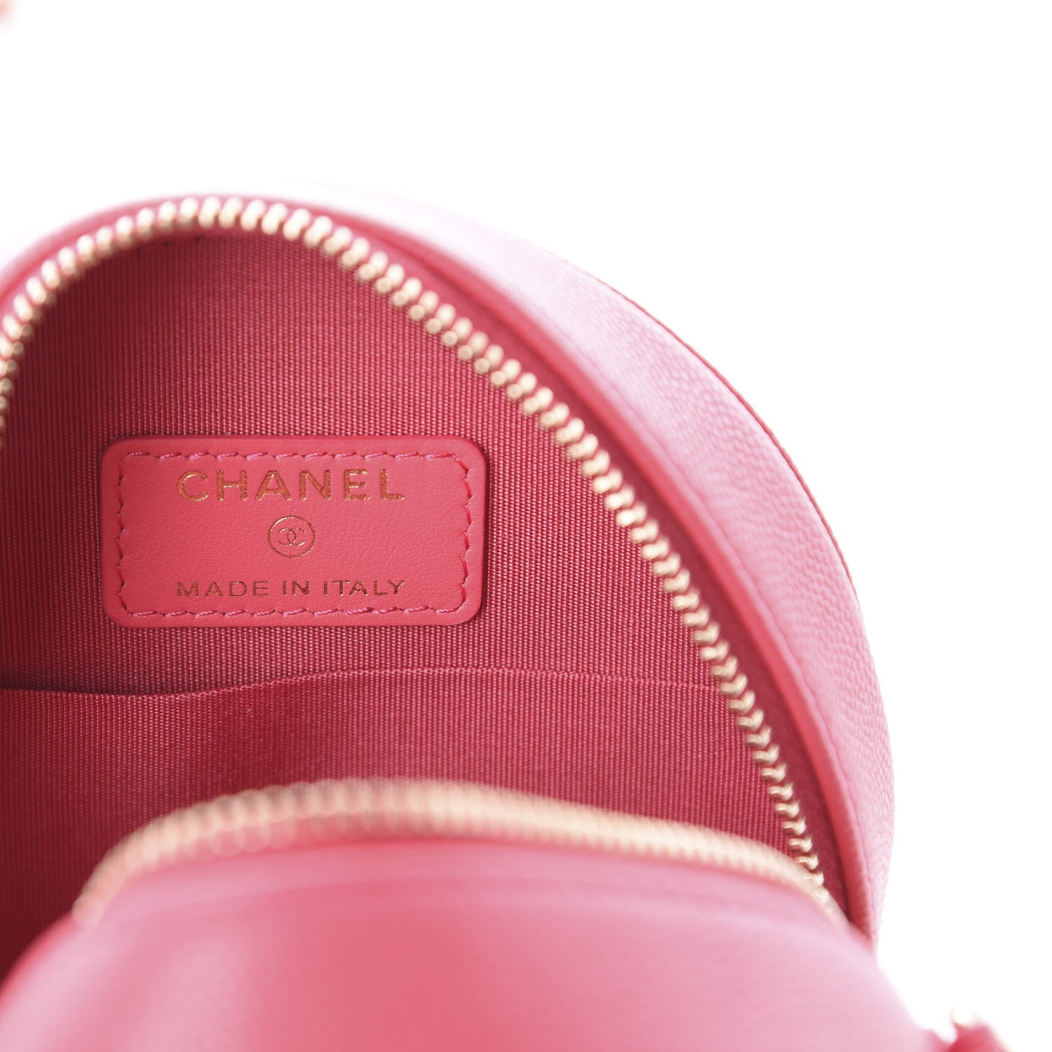 Chanel Caviar Quilted French New Wave Round Clutch With Chain Pink 7 of 7