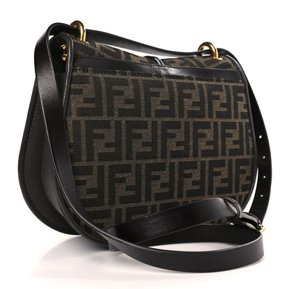 Fendi Fabric Jacquard Vitello Cher Cuoio FF 1974 Medium Fendi C'mon Tobacco Moro Ebano 3 of 9