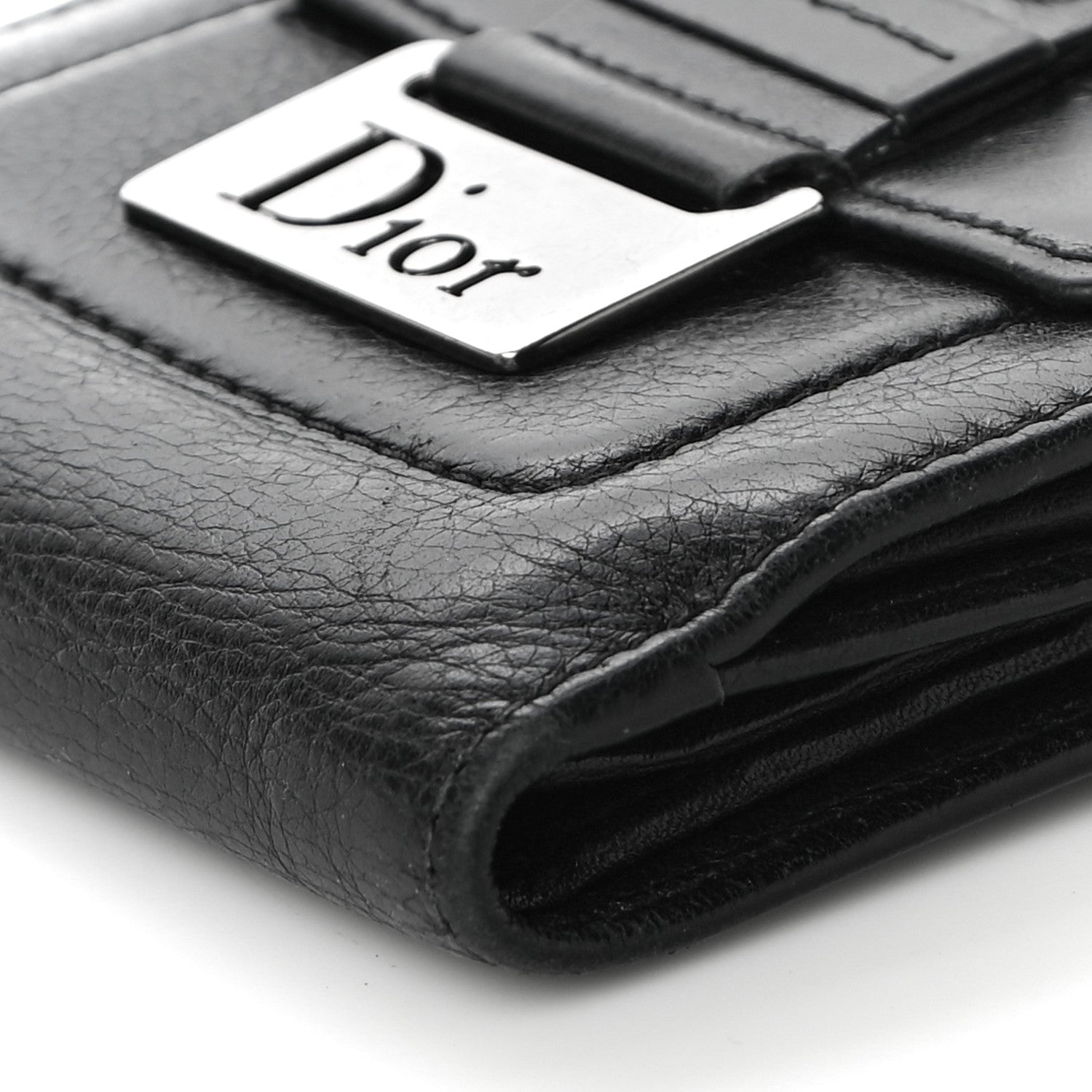 Christian Dior Calfskin Street Chic Compact Flap Wallet Black 9 of 12