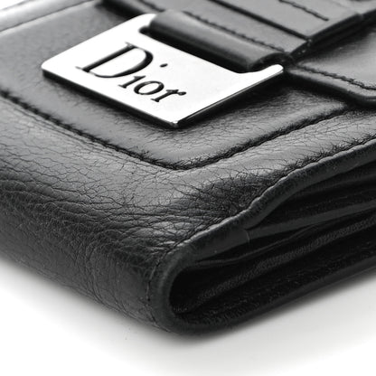 Christian Dior Calfskin Street Chic Compact Flap Wallet Black 9 of 12