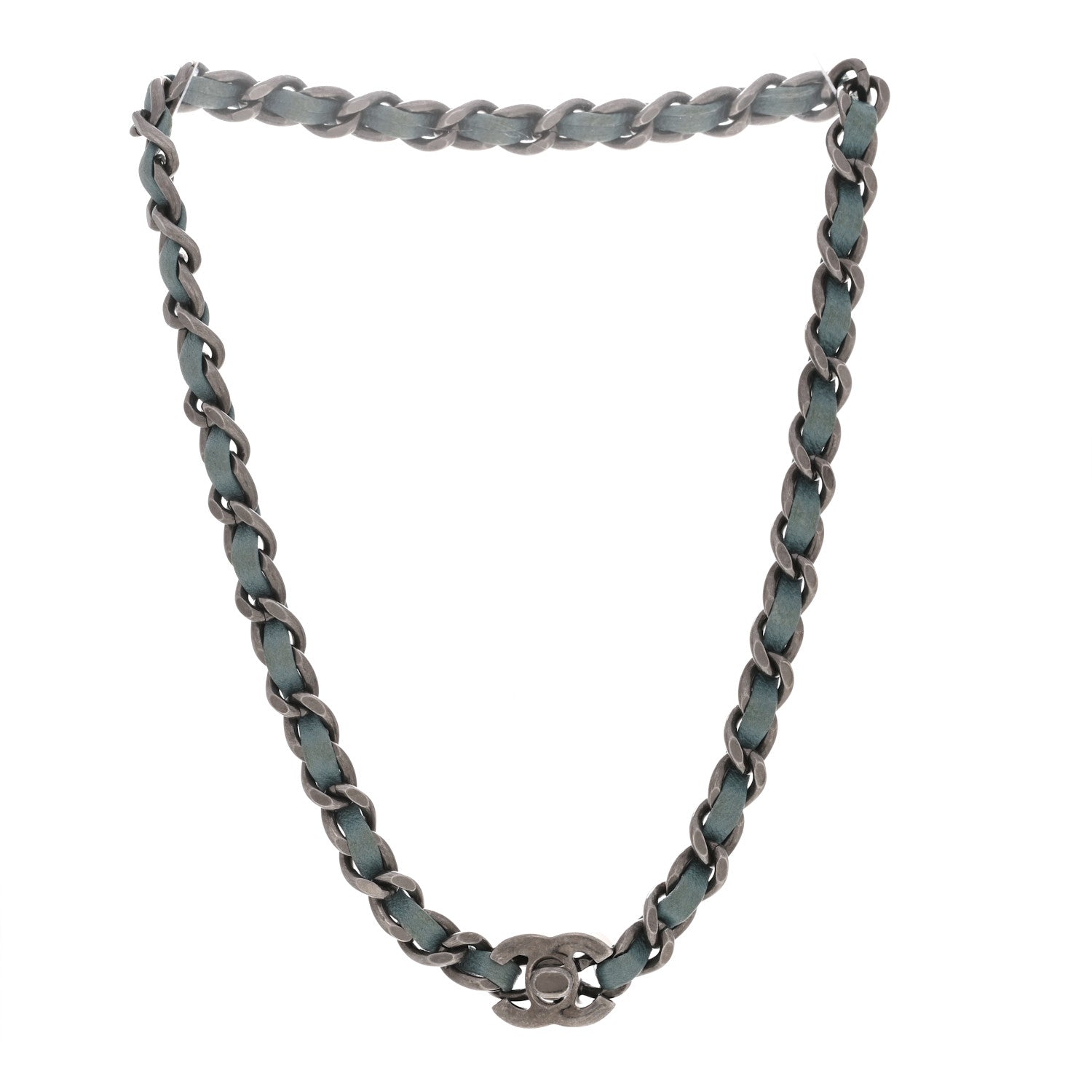 Chanel Lambskin CC Turnlock Choker Necklace Navy Blue 3 of 6