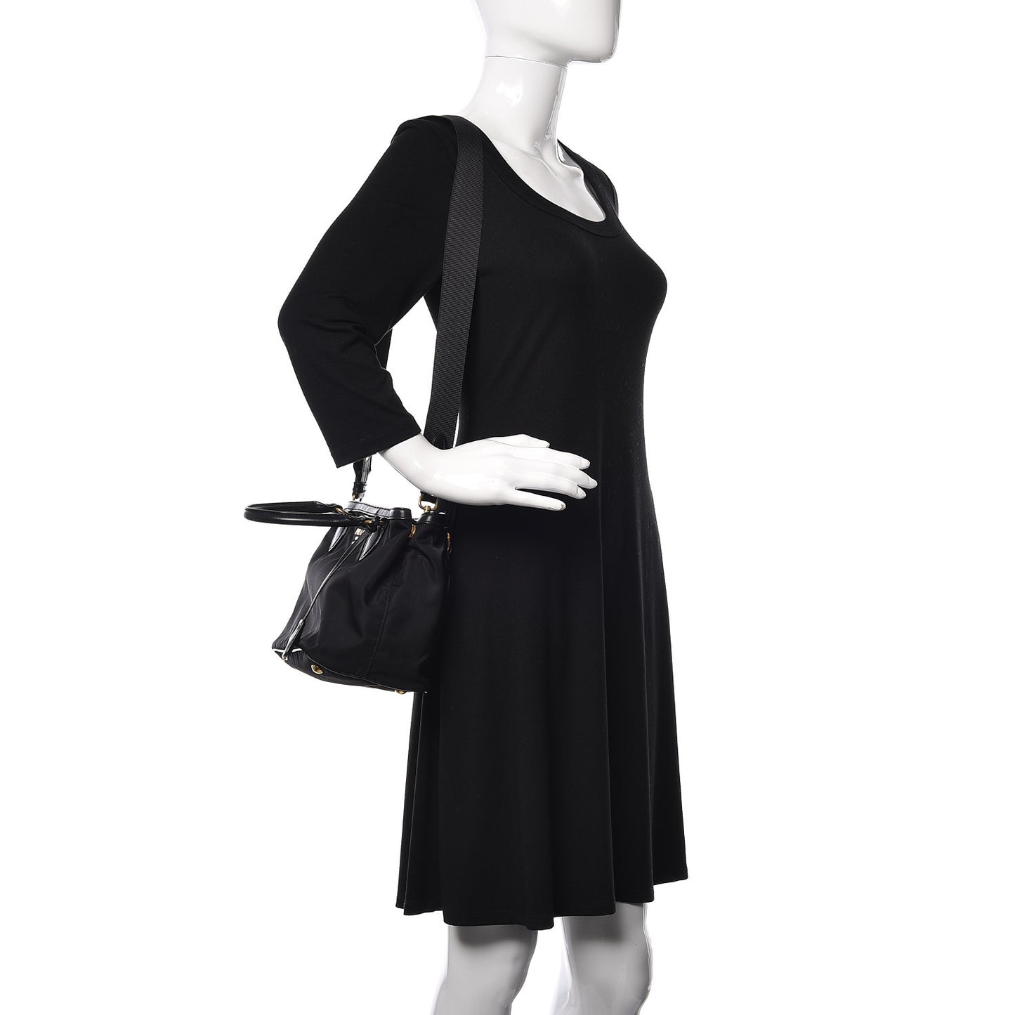 Tessuto Nylon Soft Calf Tote Black