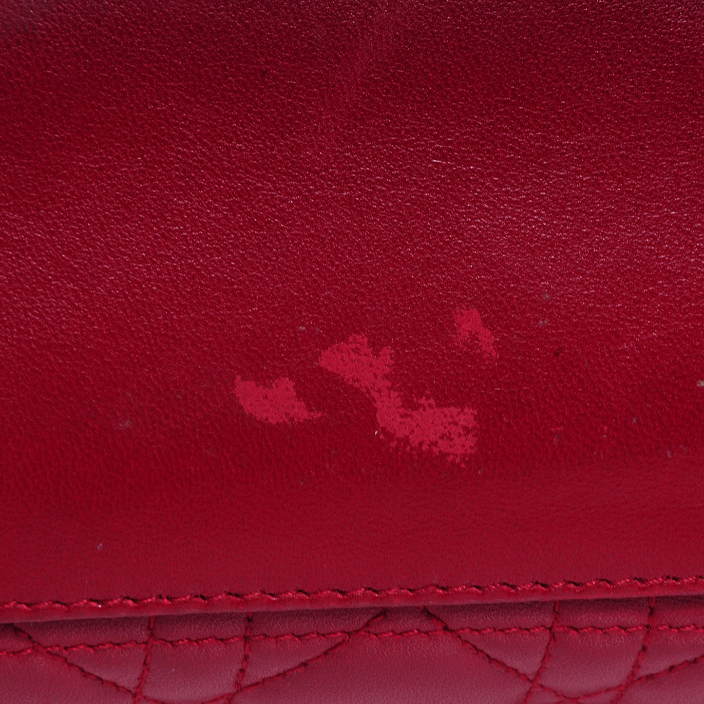 Lambskin Cannage Medium Lady Dior Cranberry