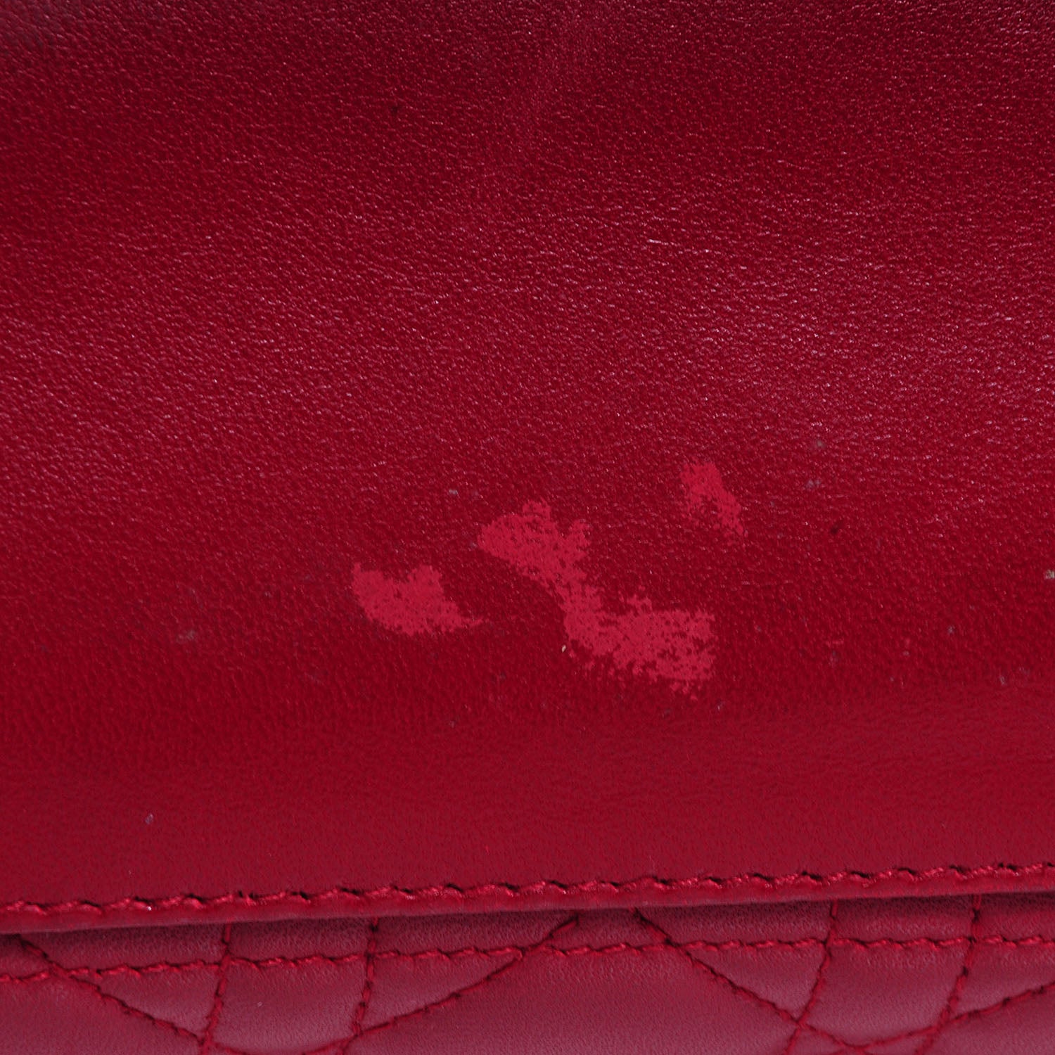 Christian Dior Lambskin Cannage Medium Lady Dior Cranberry 6 of 9