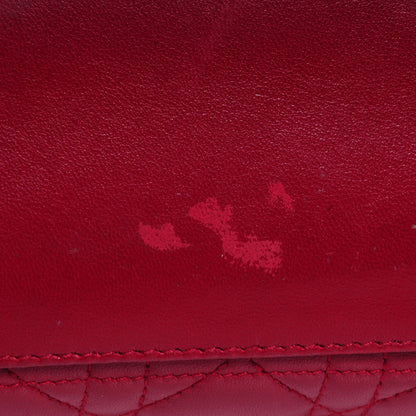 Christian Dior Lambskin Cannage Medium Lady Dior Cranberry 6 of 9