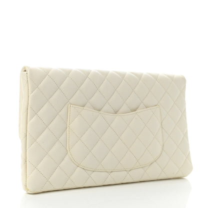 Chanel Caviar Quilted Flap Clutch White 3 of 7
