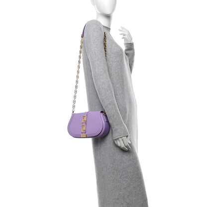 Versace Calfskin Medium Greca Goddess Shoulder Bag Baby Violet 2 of 9