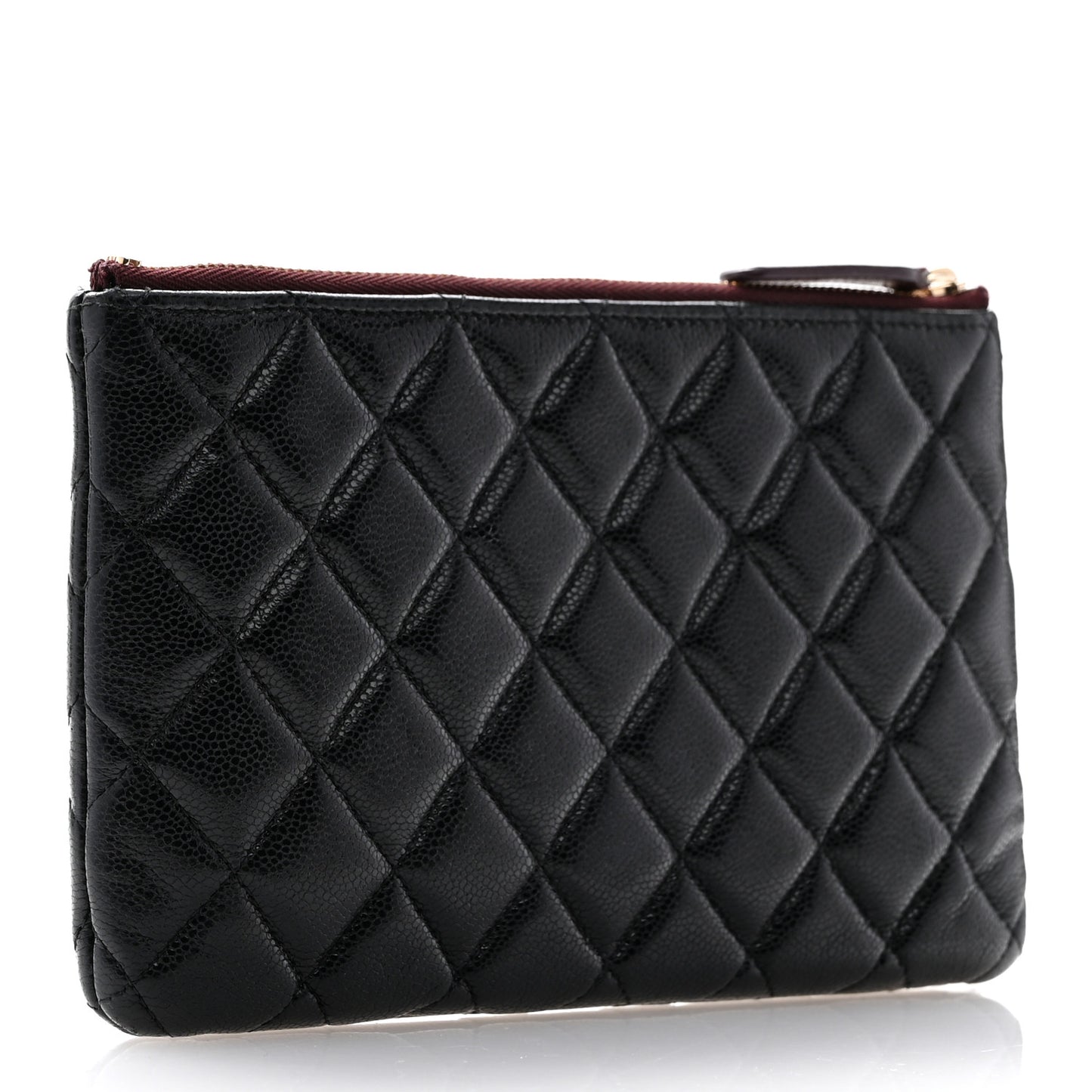 Caviar Quilted Cosmetic Case Black