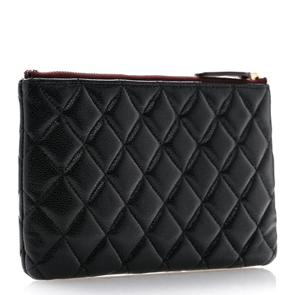 Chanel Caviar Quilted Cosmetic Case Black 3 of 9